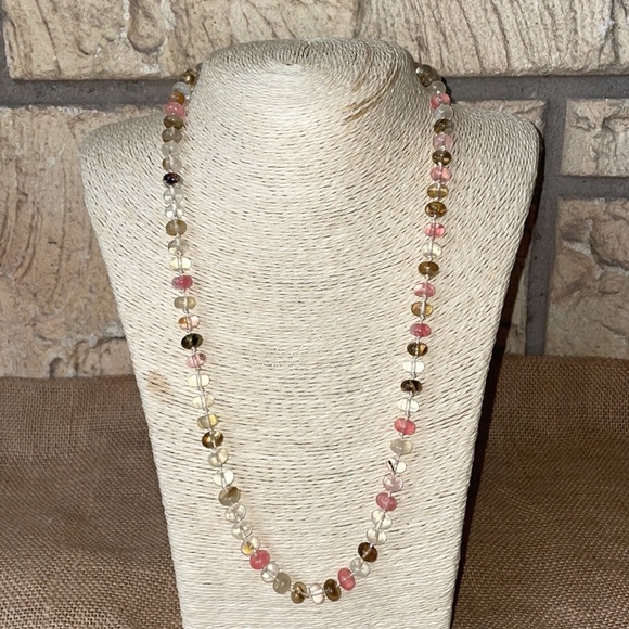 Watermelon quarts Stone Knotted Necklace New In Style 2023 In style Beads - Picture 11 of 11